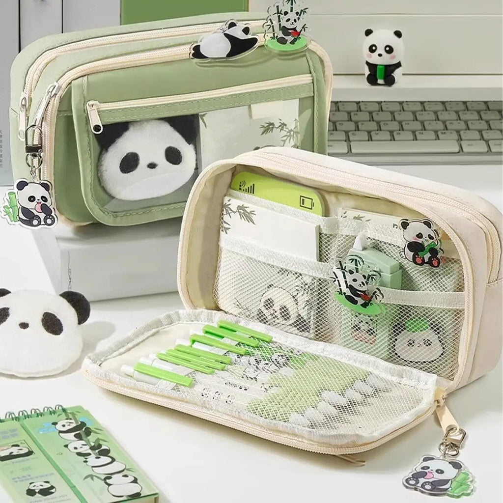 Cute Panda Pencil Case – Large Capacity Zipper Pouch