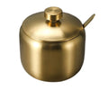 Stainless Steel Sugar Bowl with Lid & Spoon | Gold & Silver