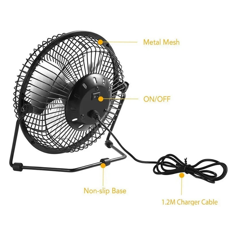 5W Solar Powered 4-Inch USB Fan – Camping, Yacht & Pet Houses