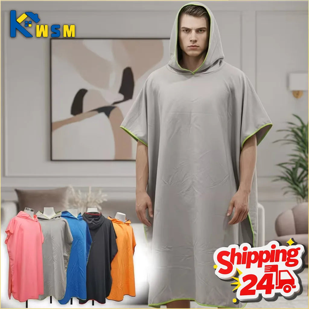 Microfiber Hooded Swim Robe – Quick-Dry Beach & Pool Wrap