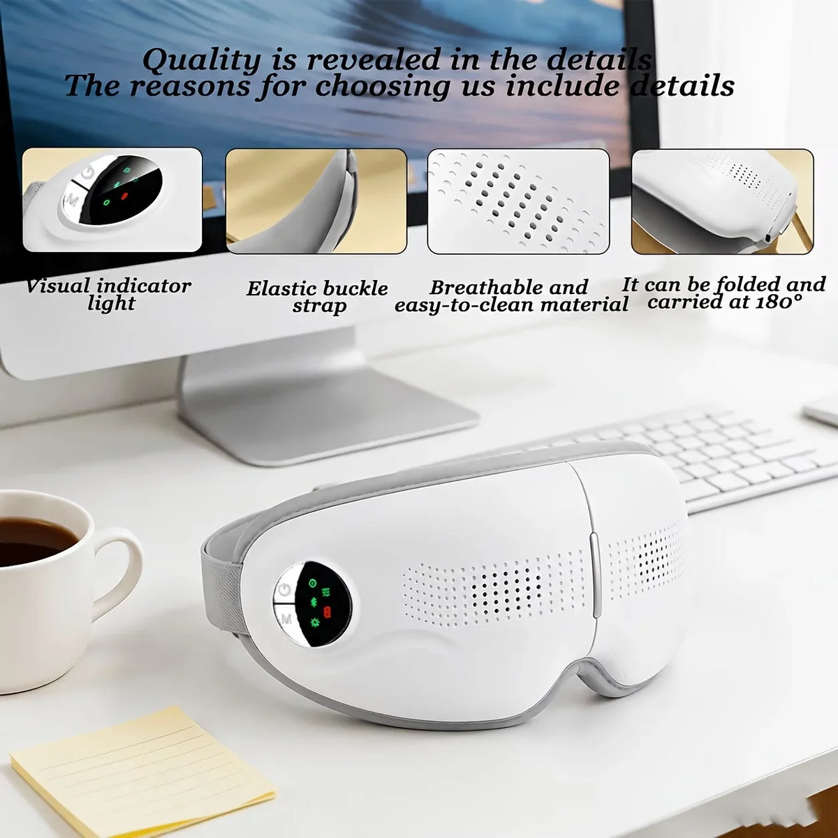 Vibrating Eye Massager Mask | 3 Modes & Acupoint Therapy
