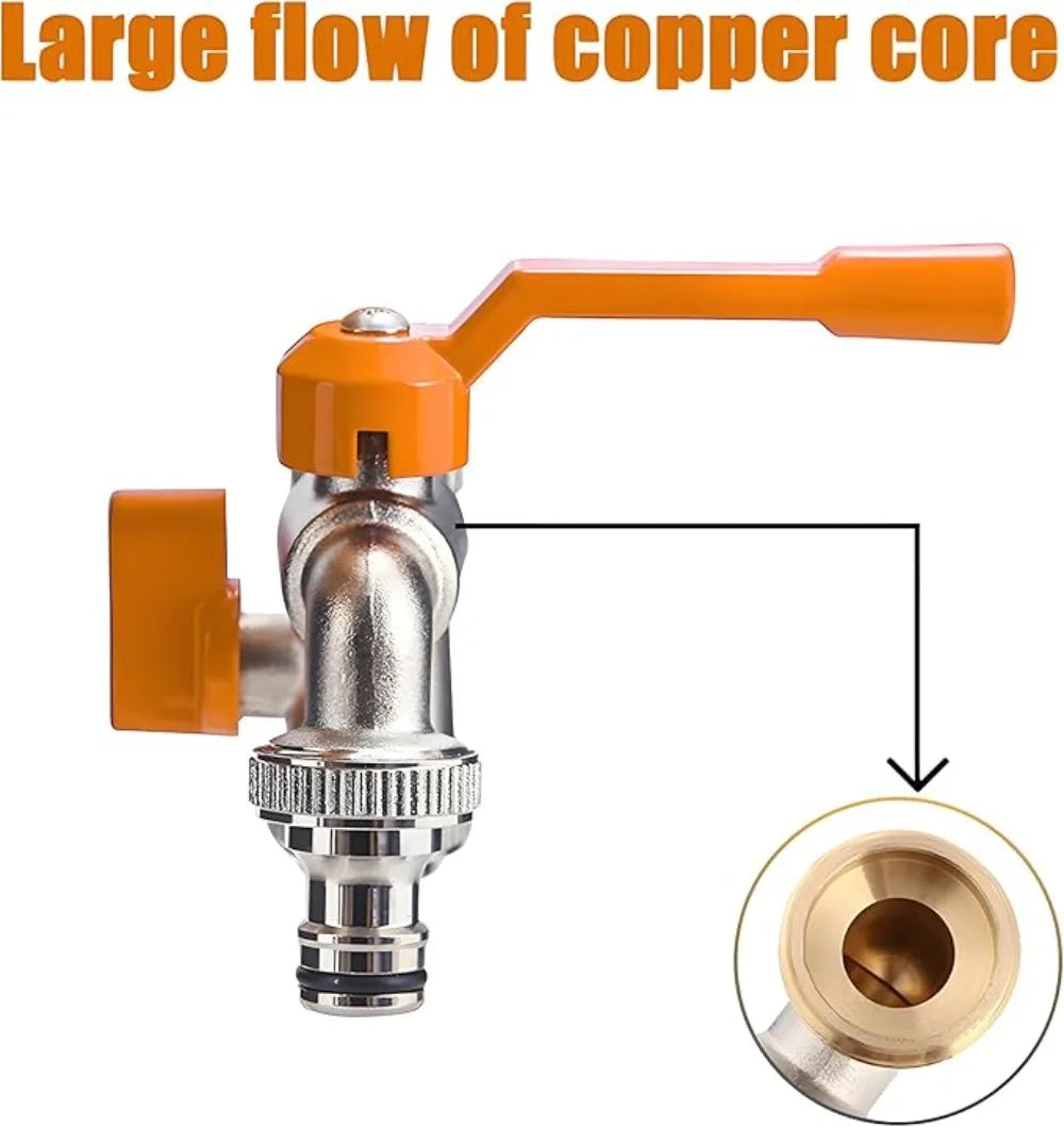 Brass Ball Valve & Bulkhead Fitting – 1/2" Female x 3/4" Male
