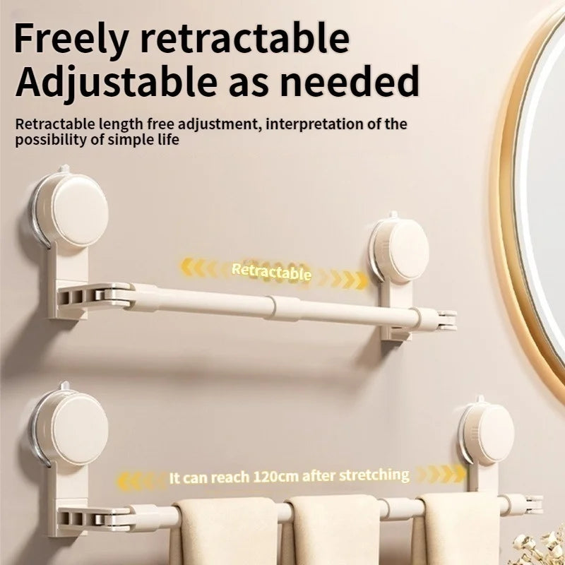 No-Drill Expandable Suction Cup Towel Rack | Aluminum Bar