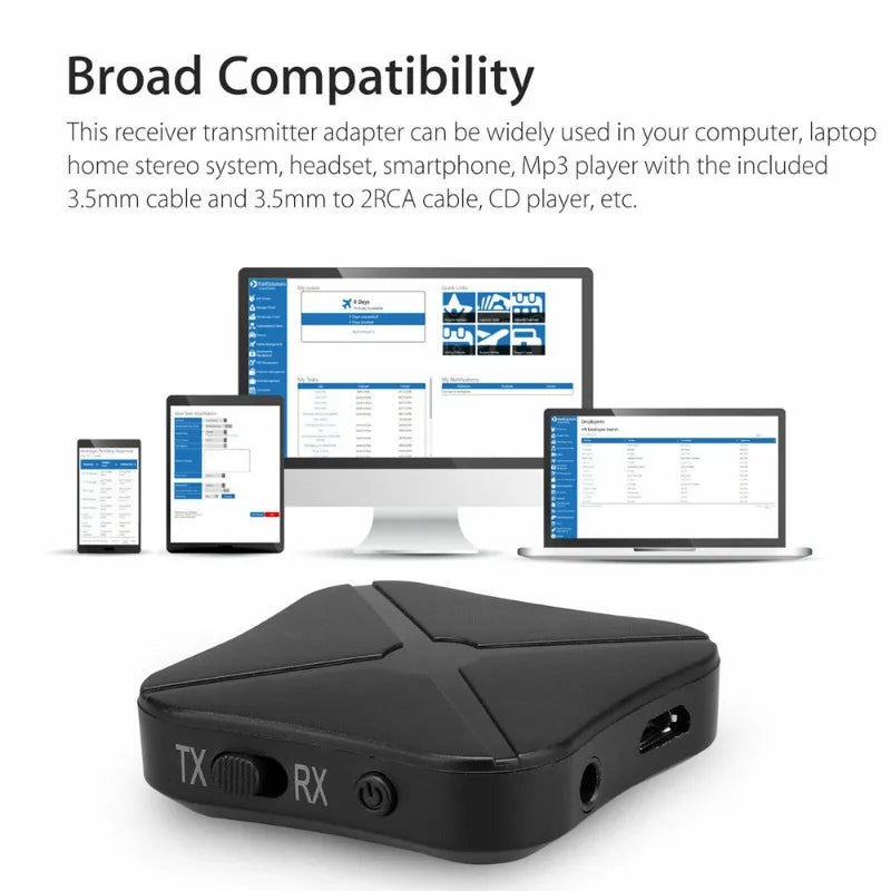 2-in-1 Bluetooth 5.0 Audio Transmitter Receiver – 3.5mm AptX