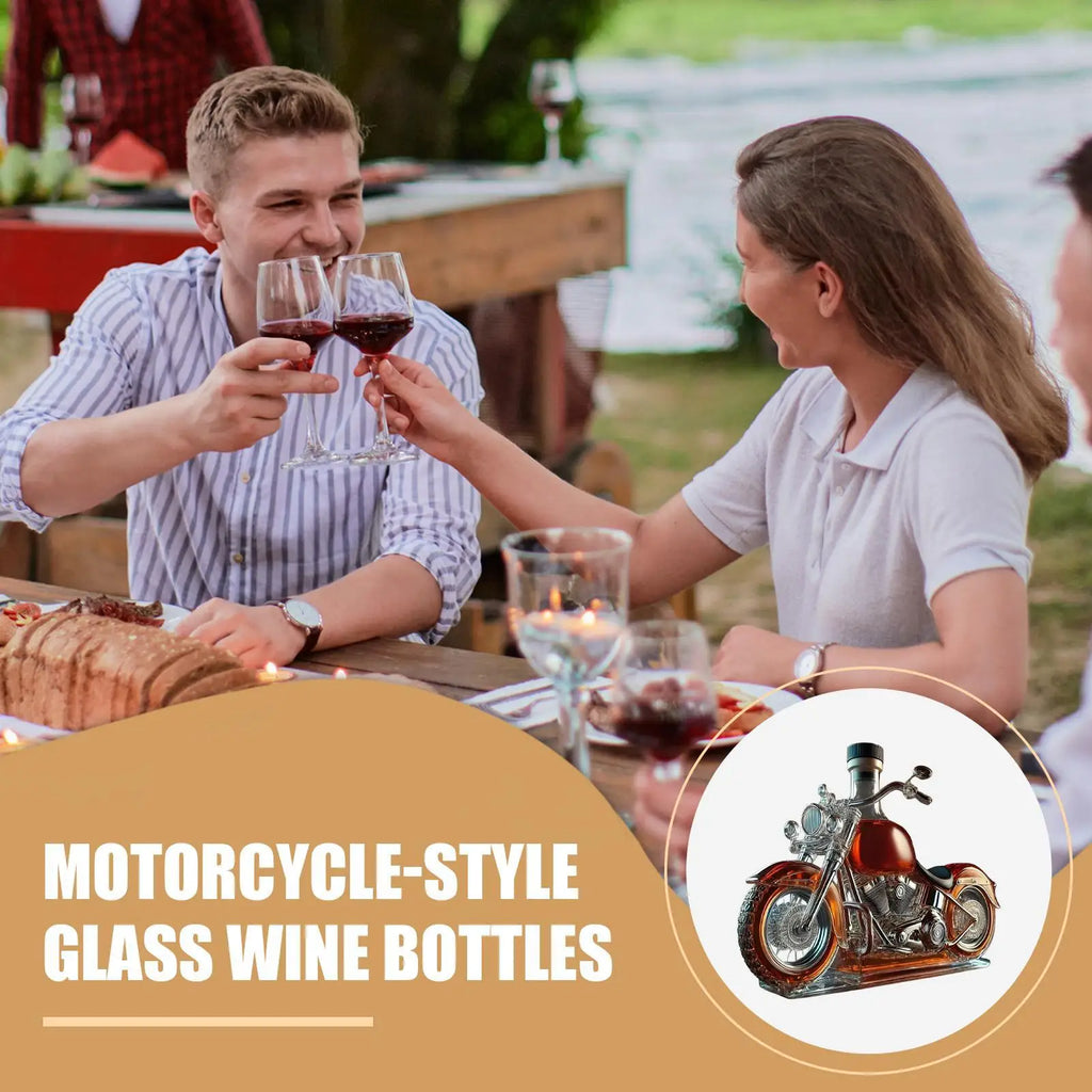 Motorcycle Whiskey Decanter – Unique Glass Barware Gift