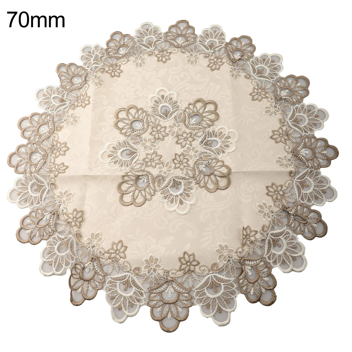 Round Tablecloth Lace Floral Table Cover Dustproof Home Festival
