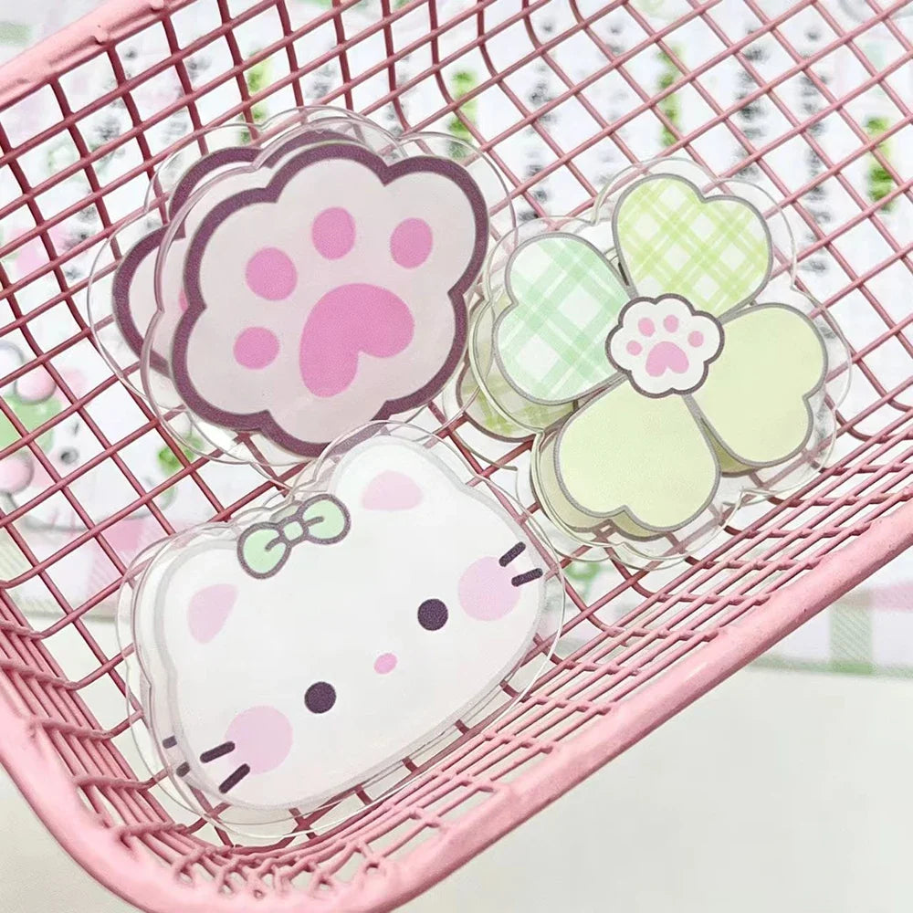 3 Acrylic Clip Simple Cute Double-sided Pattern Fresh Long Tail File
