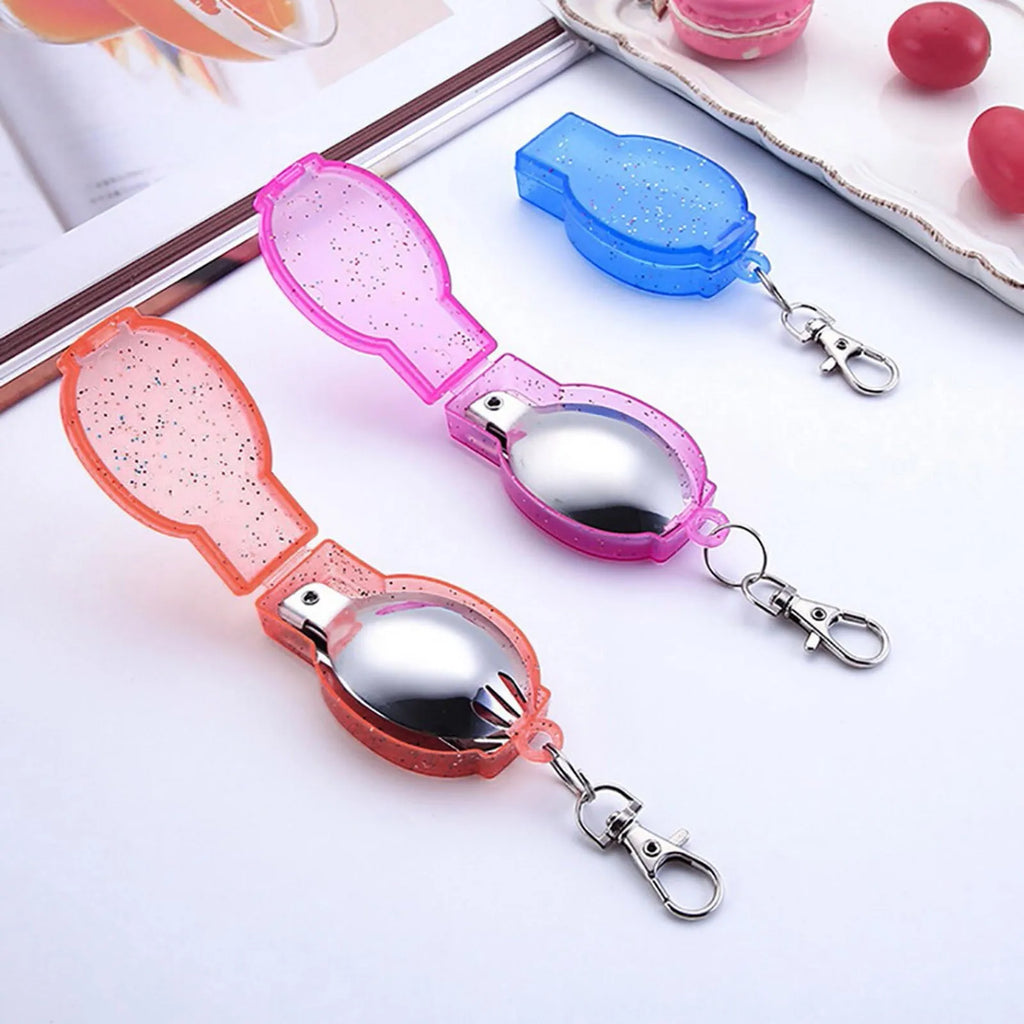 Folding Stainless Steel Spoon & Fork – Camping Utensil Set