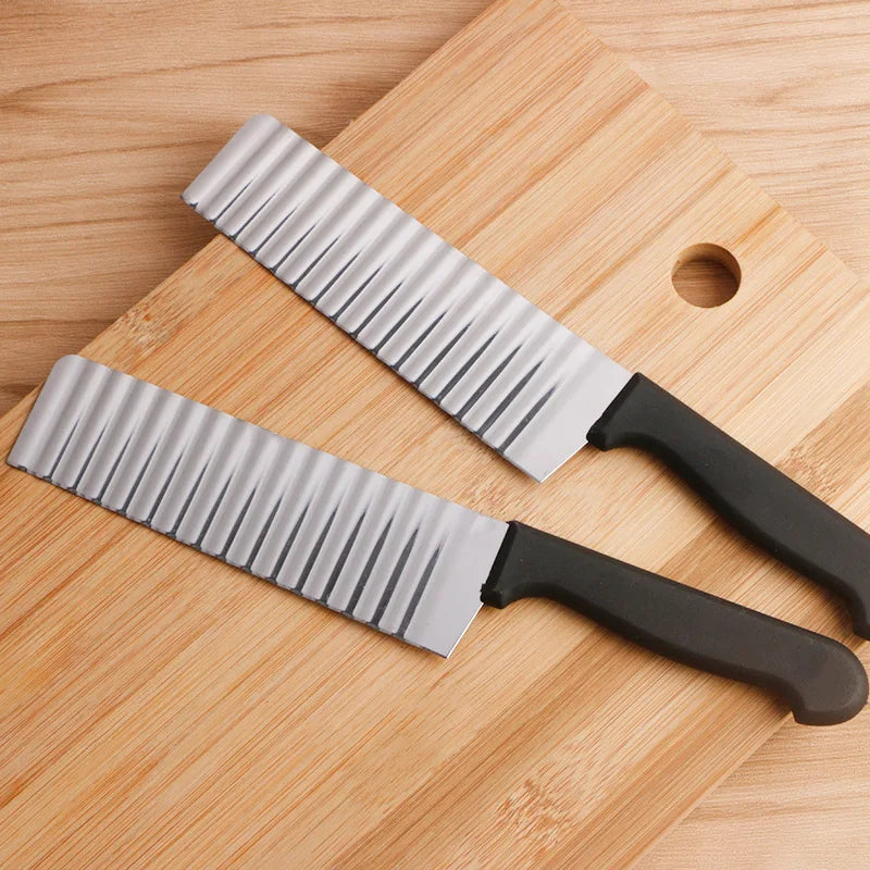 Stainless Steel Crinkle Wavy Slicer – French Fry & Veggie Cutter