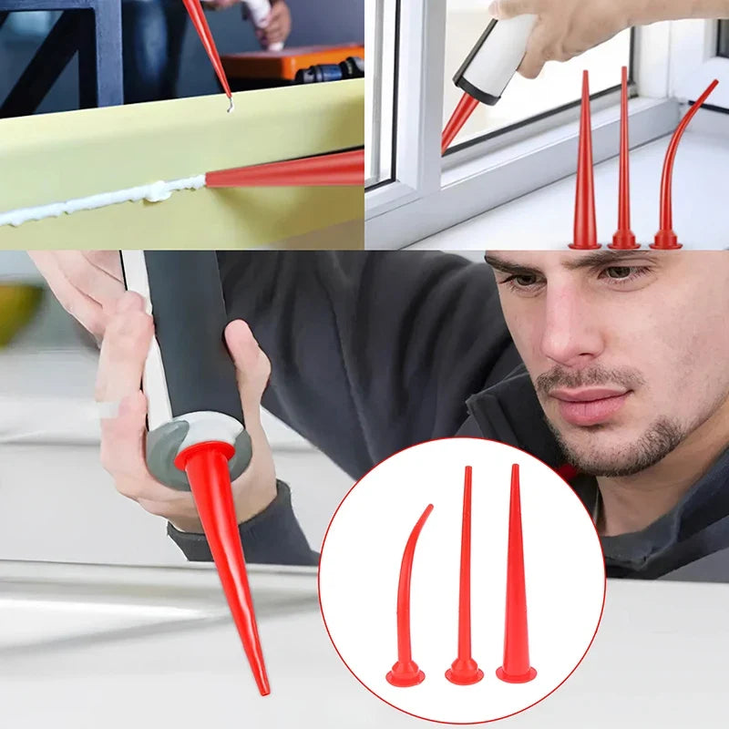 1 2 3sets Eco-friendly ABS Plastic Caulking Nozzle Applicator Sausage