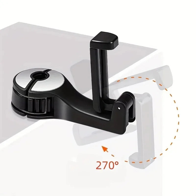 2-in-1 Car Headrest Hook & Hidden Phone Mount Holder