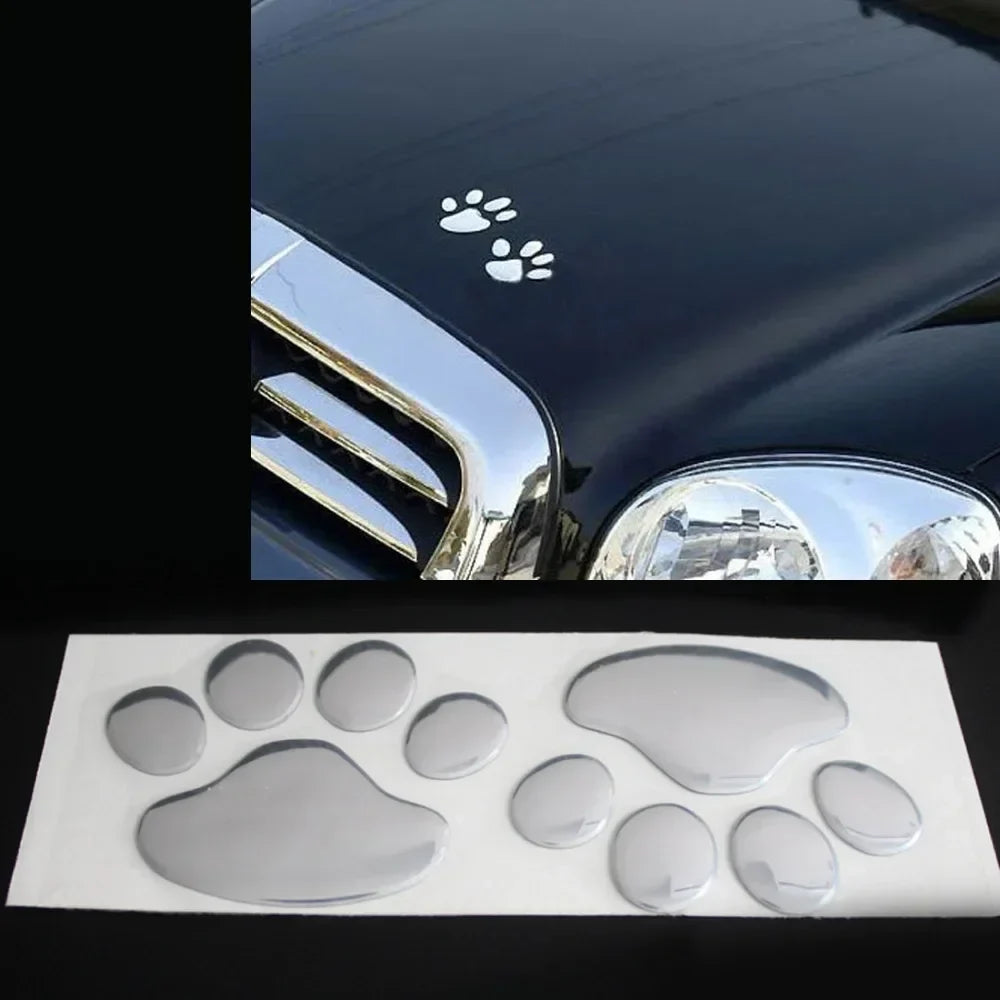 Car Sticker Cool Design Paw 3D Animal Dog Cat Bear Foot Prints