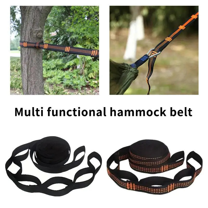 2-Pack Reinforced Hammock Tree Straps – 5-Ring Polyester, 2m