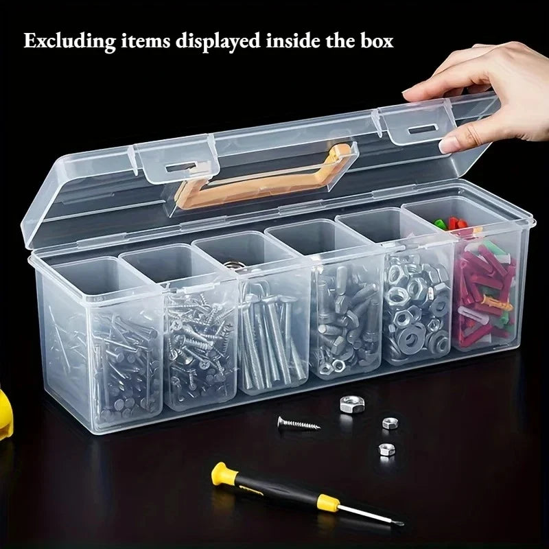 7-Piece Multi-Compartment Tool Parts Storage Box Organizer