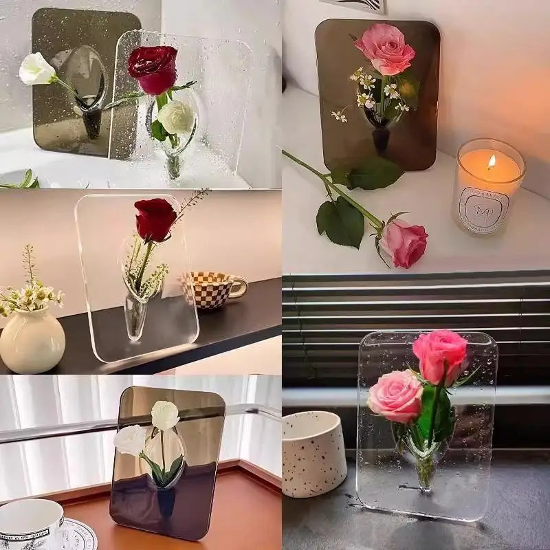 Clear Acrylic Frame Flower Vase – Modern Home Décor