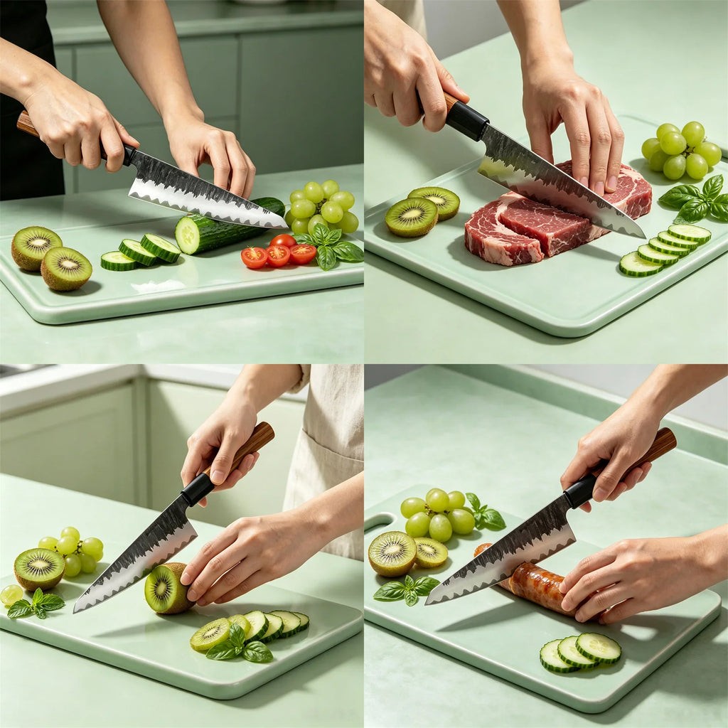 Japanese Kiritsuke Chef Knife – Clad Steel & Wood Handle