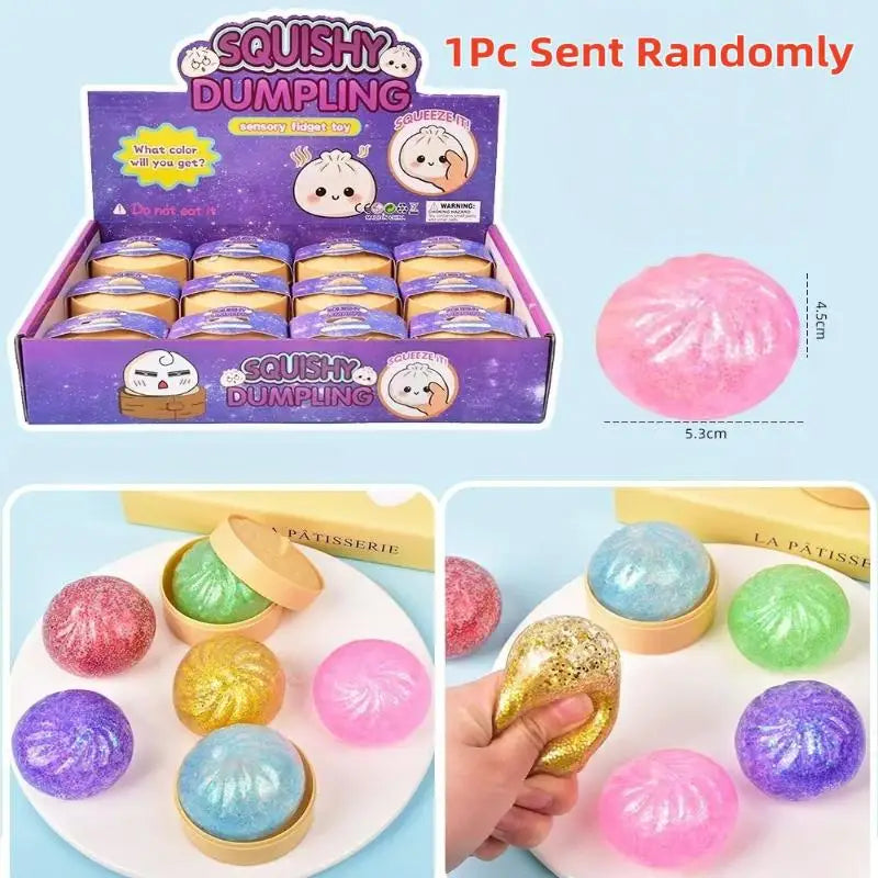 Slow Rebound Dumpling Squeeze Toy – Soft TPR Fidget Ball