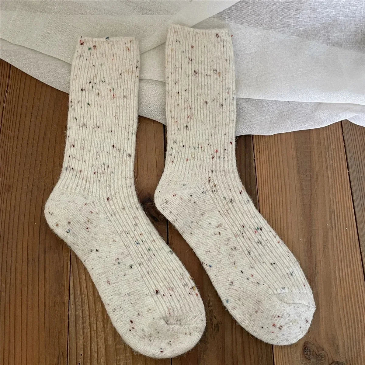 Thick Wool Blend Mid-Tube Socks | Warm Winter Women's Socks