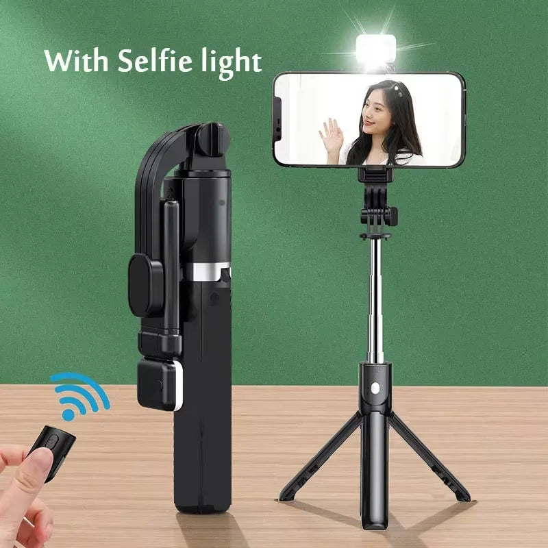 Selfie Stick Tripod with Ring Light & Bluetooth Remote – 70CM