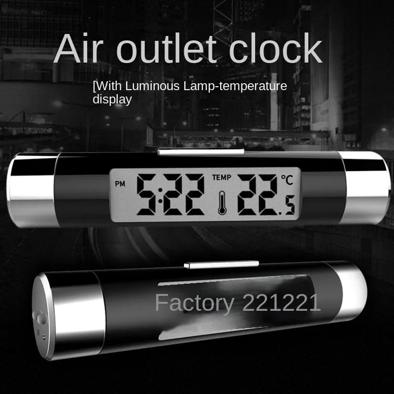 Car Air Vent Digital Clock & Thermometer – LED Display