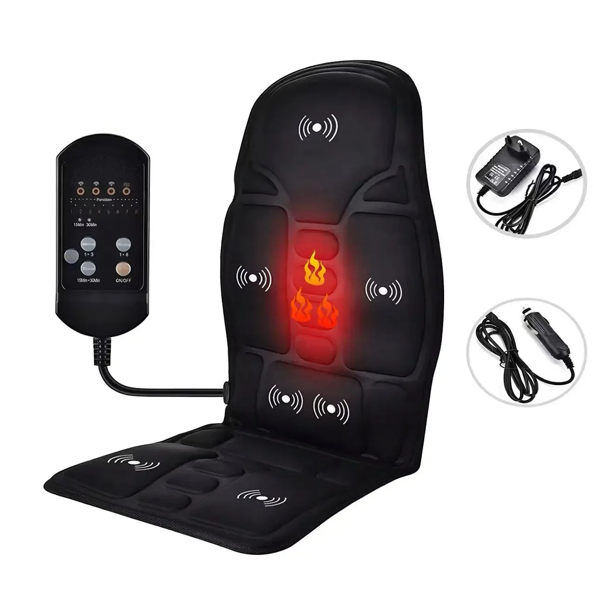 Heated Massage Seat Cushion | 7 Motors, Car & Home Use