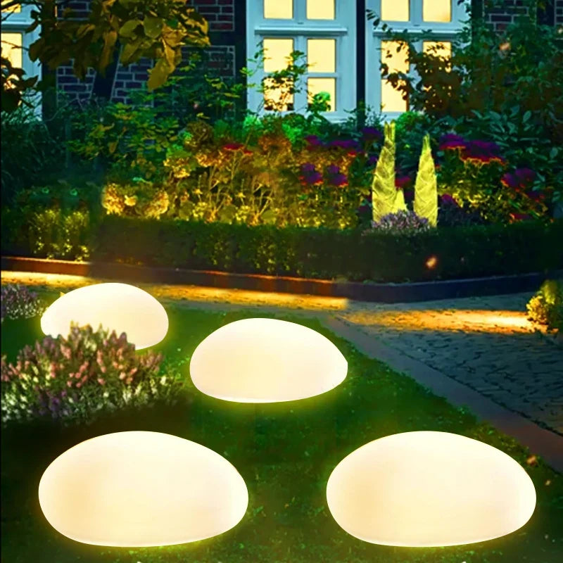 Solar Stone Ground Lamp – IP65 Waterproof LED Garden Lantern