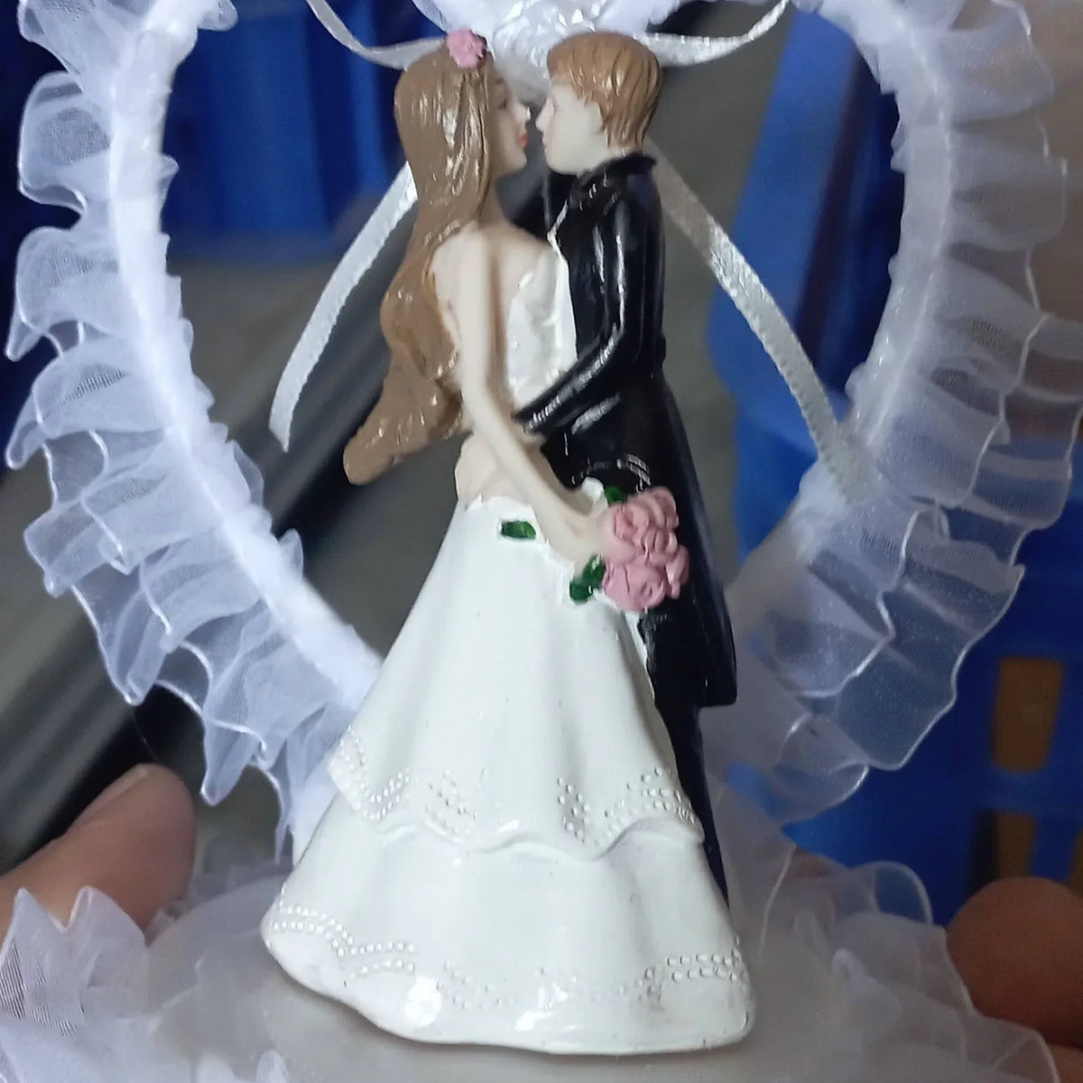 Bride & Groom Wedding Cake Topper | Romantic Resin Keepsake