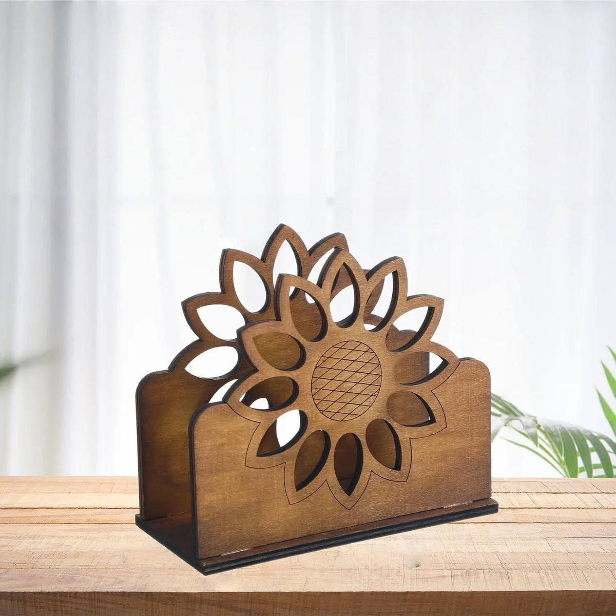 Wooden Sunflower Napkin Holder | Farmhouse Kitchen Decor