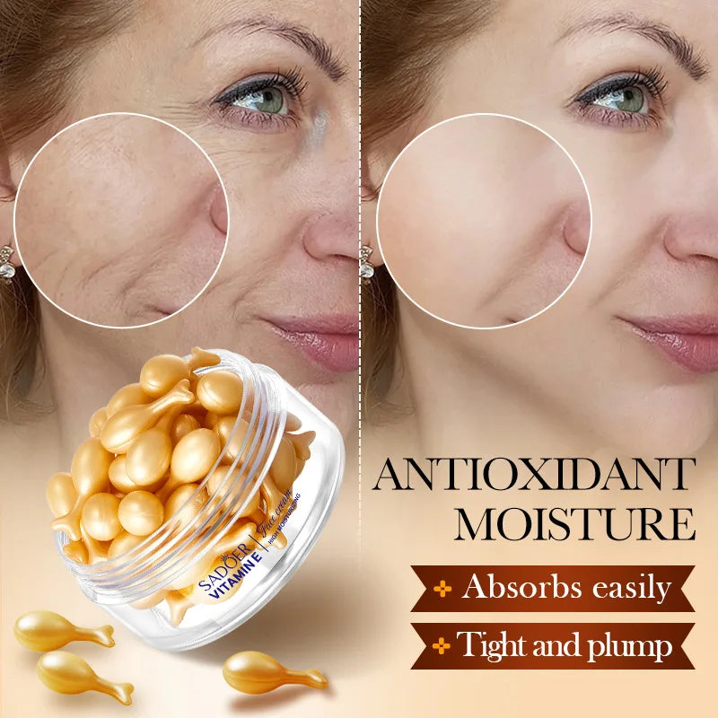 SADOER Vitamin E Face Serum Capsules – Brighten & Firm 30pc