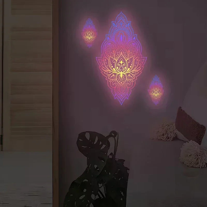Glow-in-the-Dark Butterfly Mandala Wall Stickers | PVC Decals