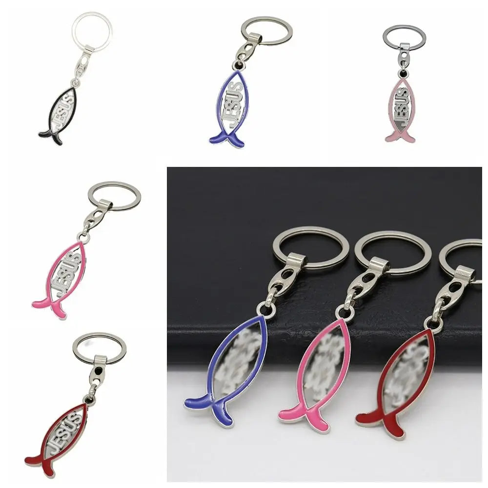 Christian Fish Ichthys Alloy Keychain – Faith Symbol Charm