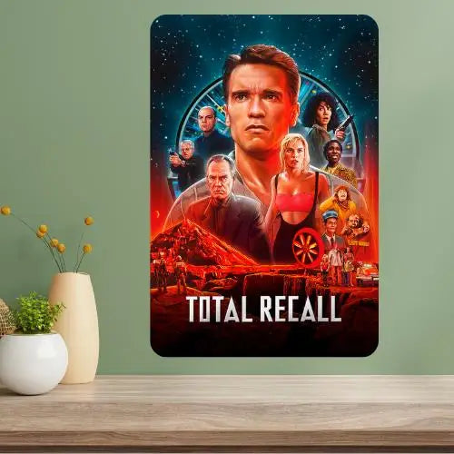 Total Recall Classic Movie Metal Poster Sign | Retro Wall Art