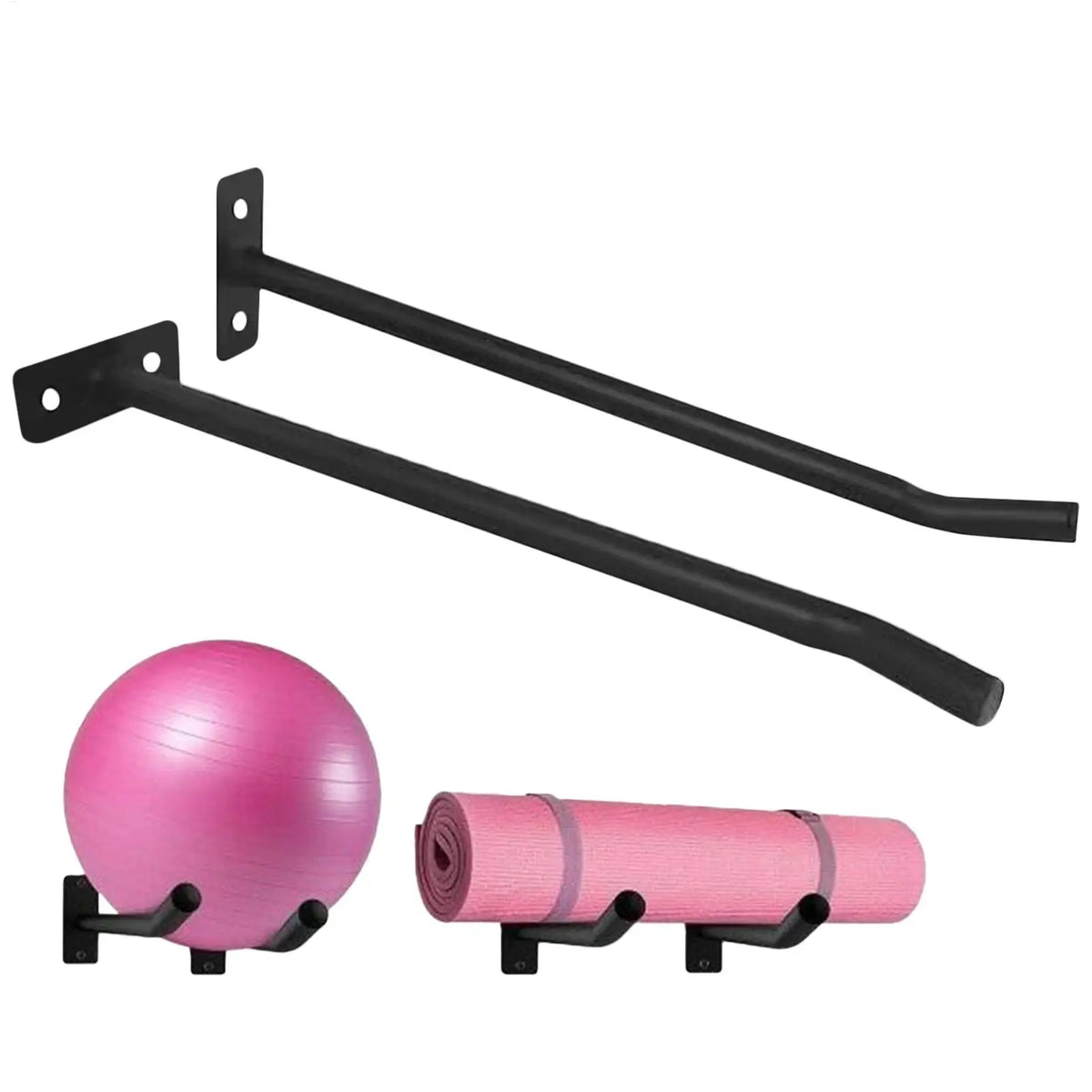 Exercise Ball Wall Mount Holder Pack of 2 – Home Gym Storage