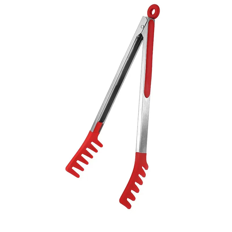 Stainless Steel Silicone Food Tongs – Heat Resistant BBQ Kitchen Clip