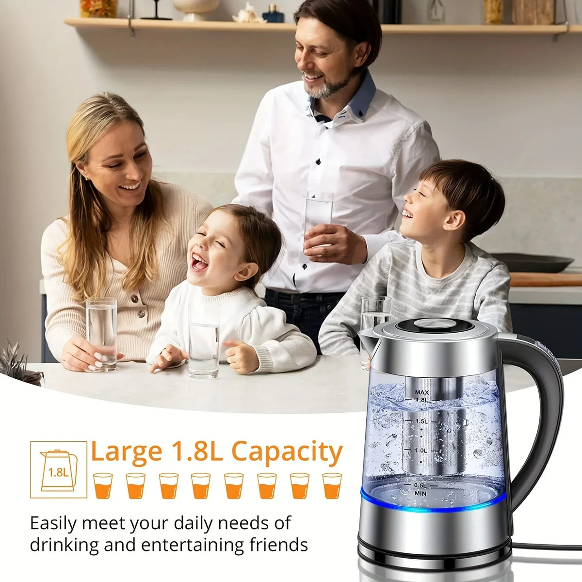 URGGU 1.8L Electric Kettle – 12 Temps & 24Hr Keep Warm
