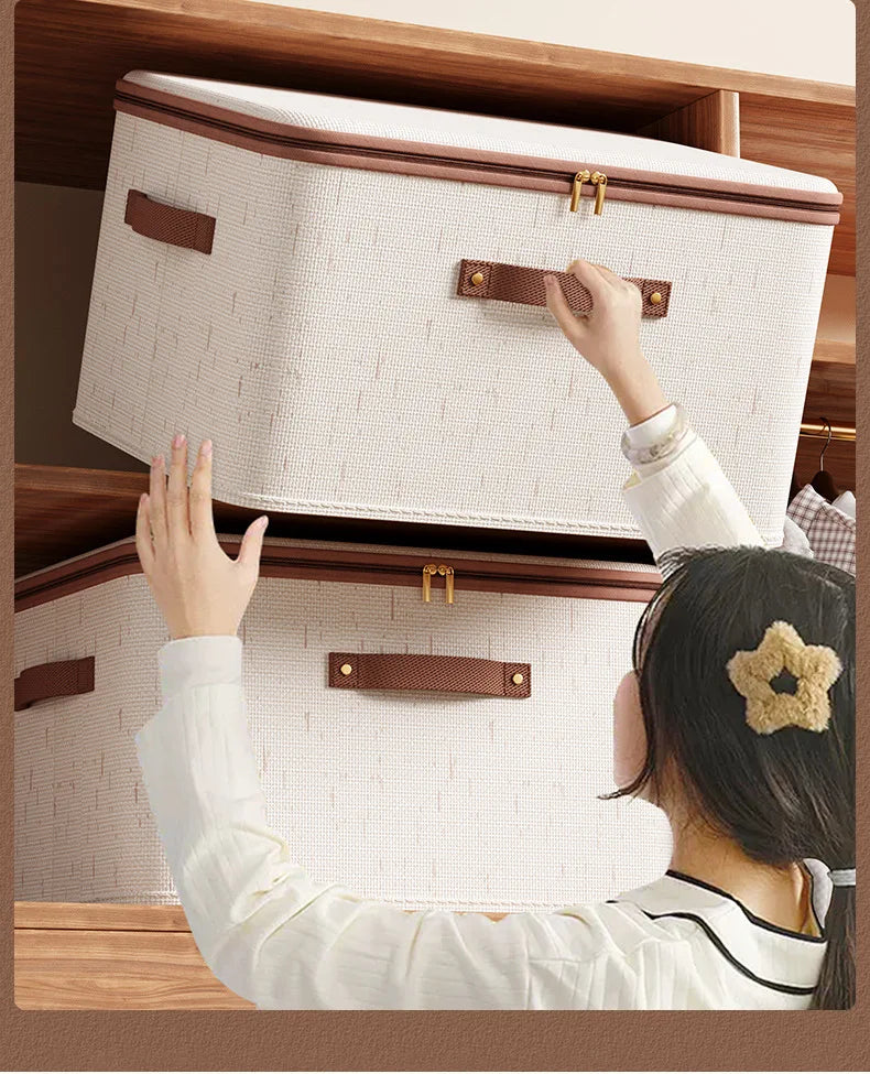 Large Foldable Zippered Storage Box with Lid | Clothing & Home