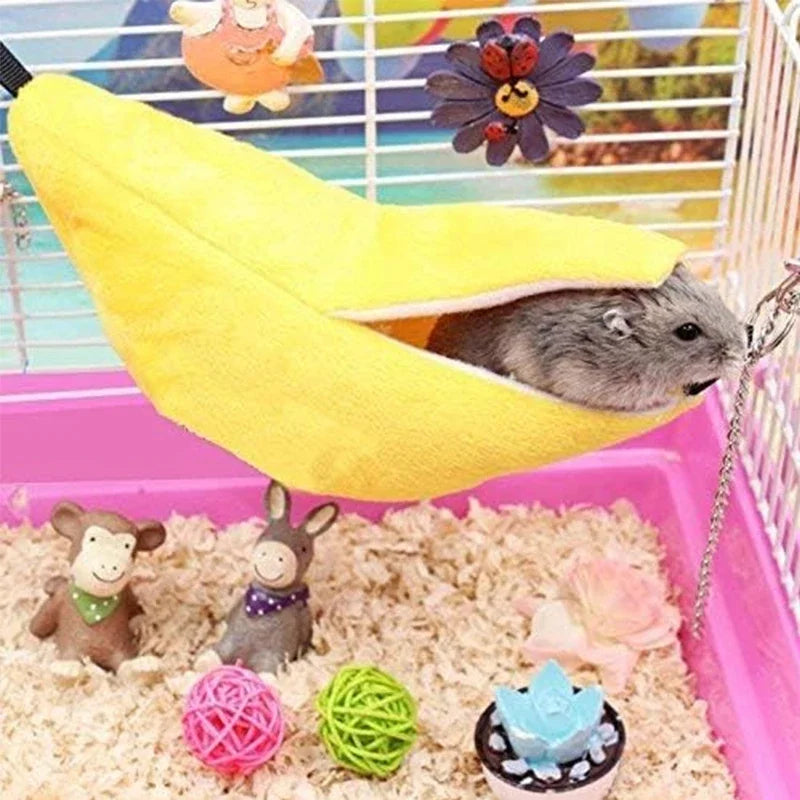 Banana Hammock Bed House for Hamsters & Small Pets | Fleece