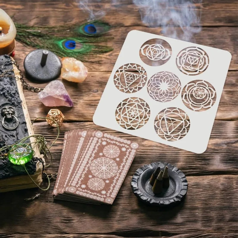 Chakra Symbol Stencil 11.8" – Reusable Mandala DIY Art Stencil