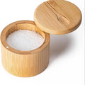 Bamboo Seasoning Container Magnetic Twist-top Lid Spoon Ideal Storing