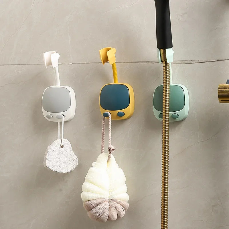 Punch-Free Adjustable Shower Head Holder – 360° Rotating Bracket