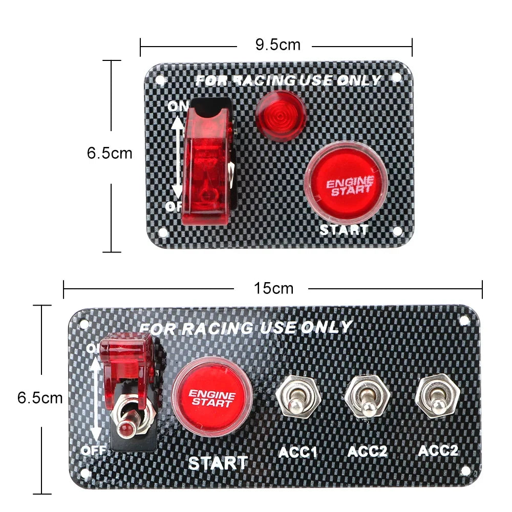12V LED Ignition Switch Panel – Racing Car Engine Start Button