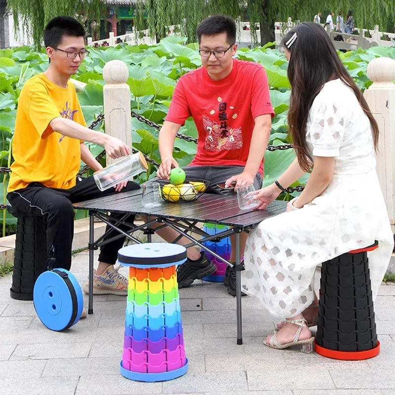 Portable Folding Stool – Adjustable Accordion Chair