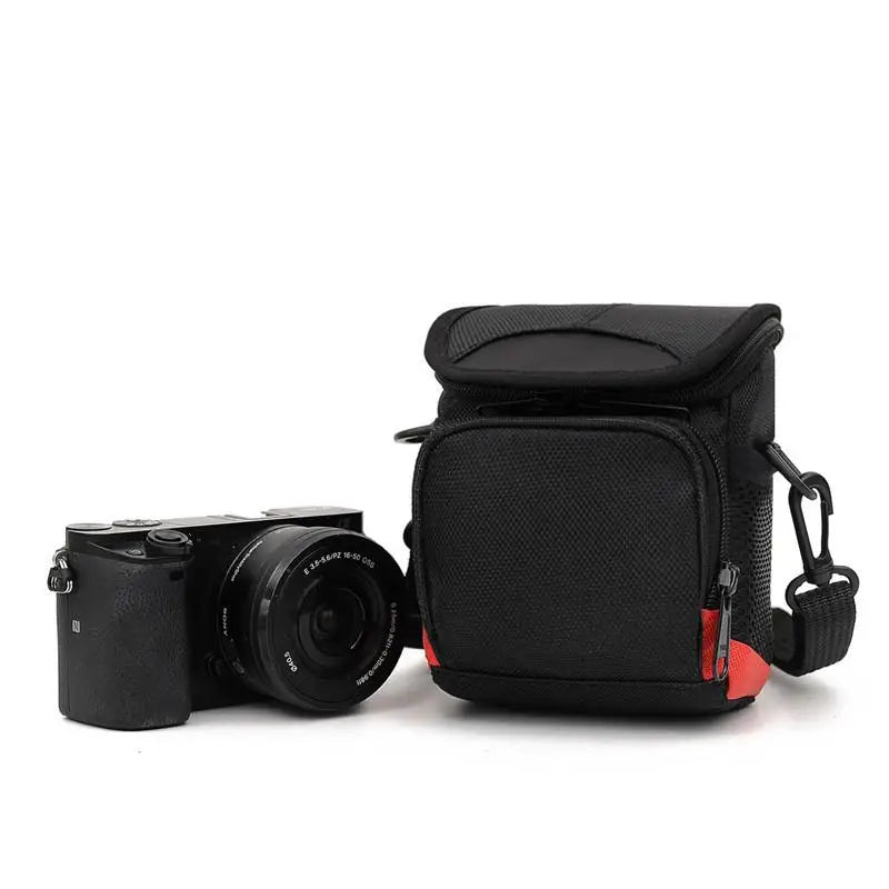 Waterproof Nylon Mini Camera Bag – Black Shoulder Backpack