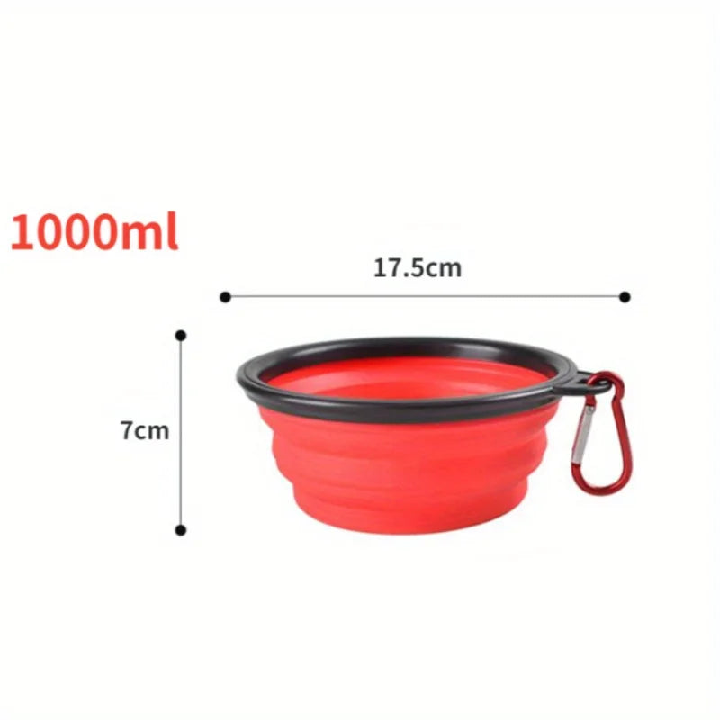 Dog Food Bowl Feeder Cat Drinking Water Folding Silicone Pet Travel