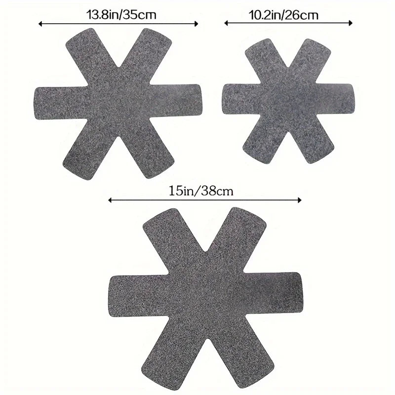 3-Pack Felt Pot & Pan Protector Divider Pads – Non-Scratch Mats