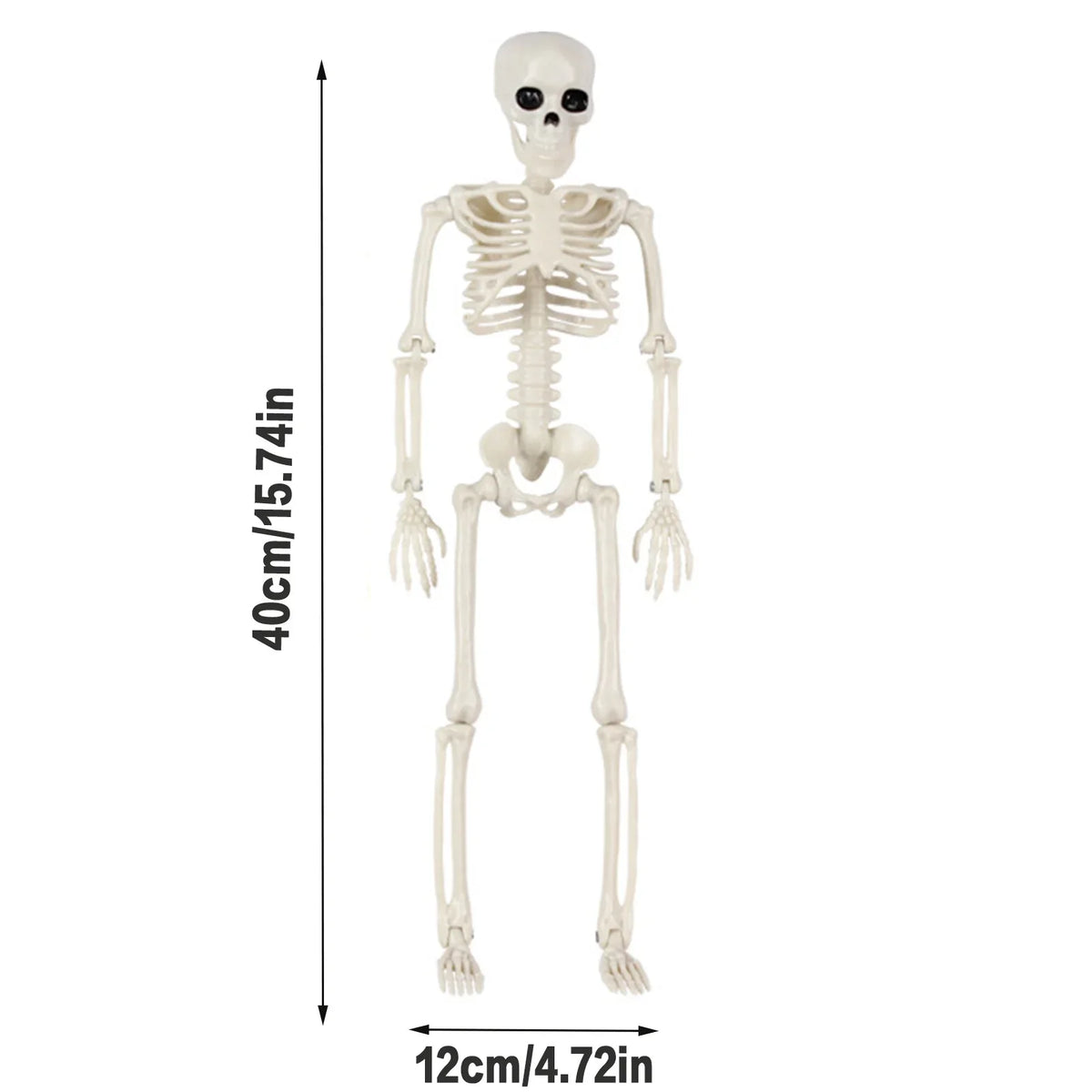 40cm Posable Halloween Skeleton Decor with Movable Joints