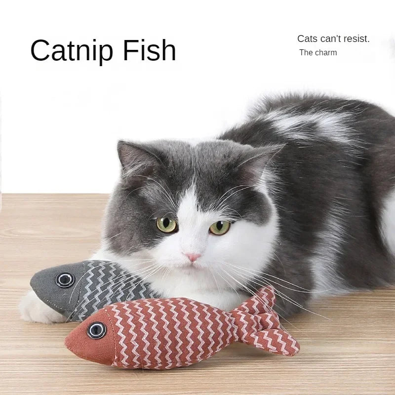 Cat Catnip Fish Toy – Bite-Resistant Sisal Teething Stick