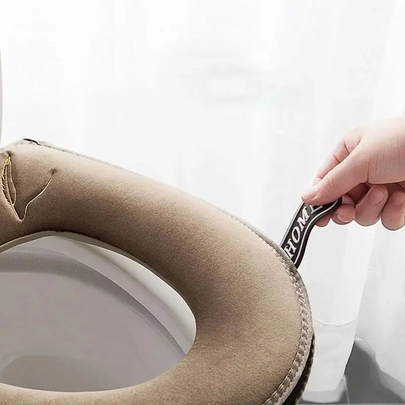 Universal Velvet Toilet Seat Cover – Washable, Zippered & Waterproof