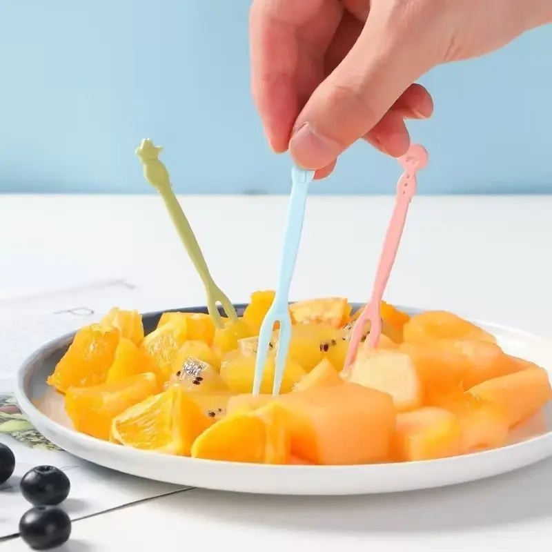 Mini Plastic Fruit Forks – Bento Box & Party Food Picks Set