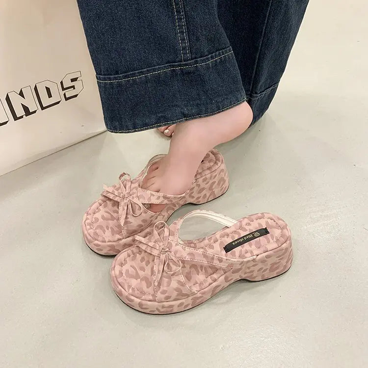 Women's Platform Butterfly-Knot Slides | Summer Beach Slippers